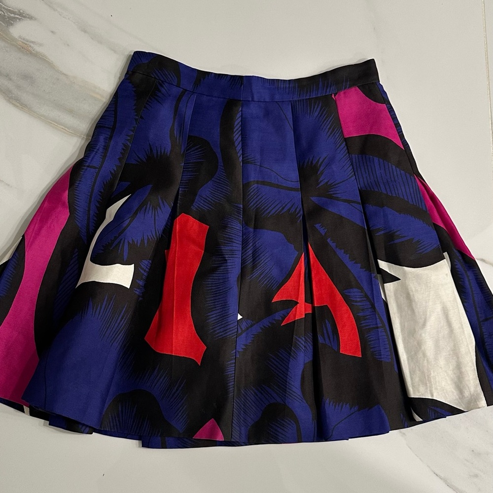 Diane Von Furstenberg Blue and Pink Skater Skirt